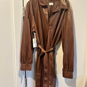 Aritzia Wilfred Caroline cognac Leather dress